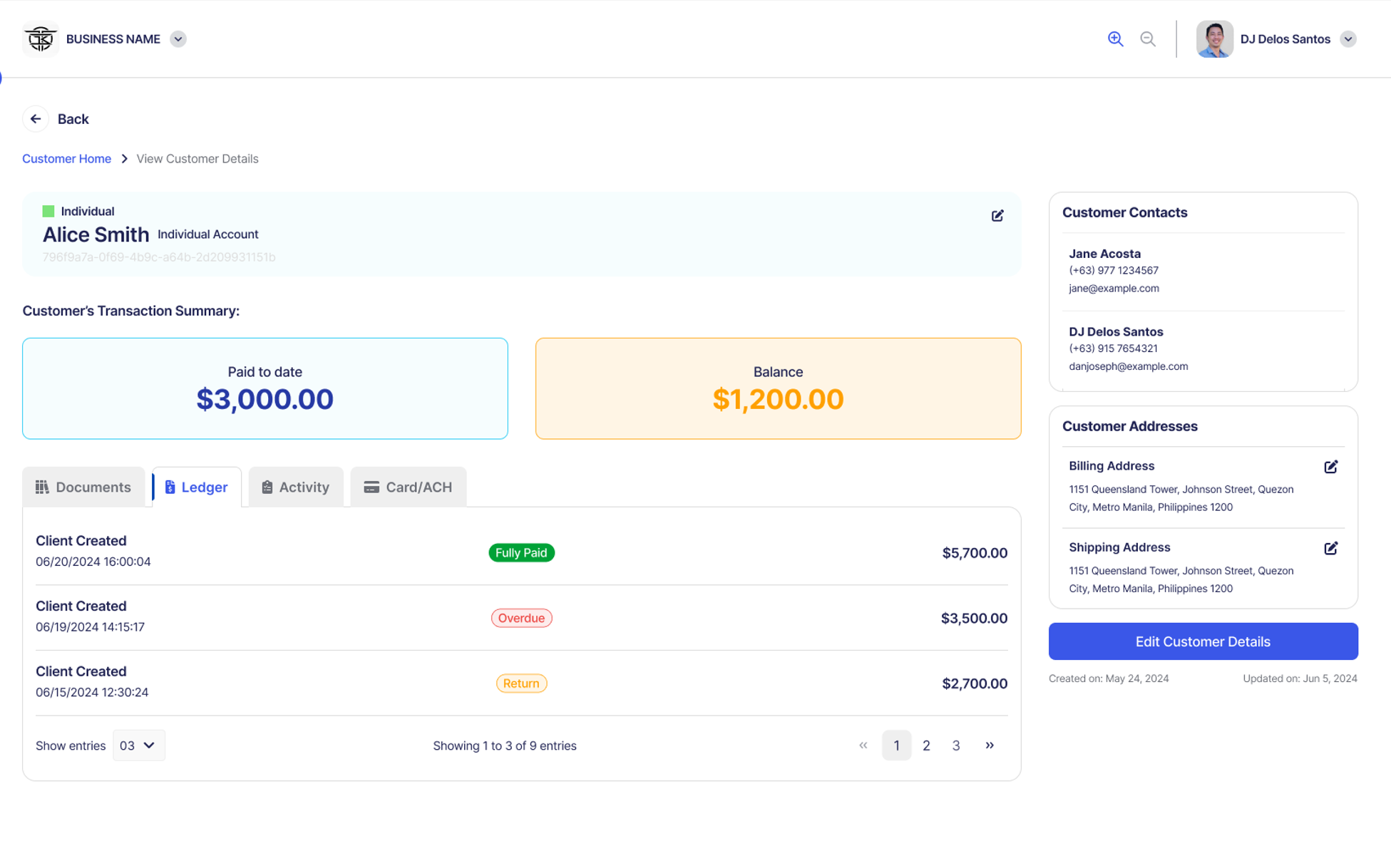 Invoisure — Customer Management