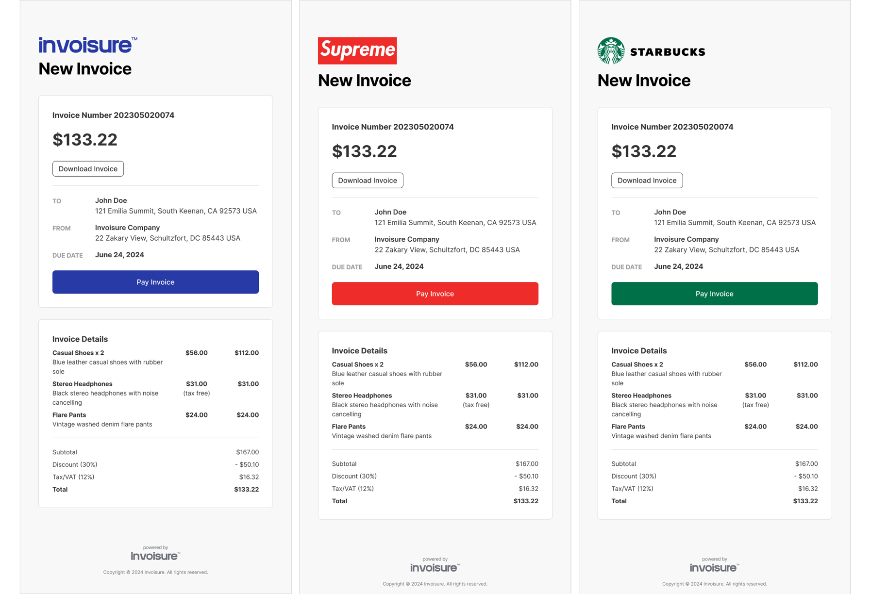 Invoisure — Email Templates