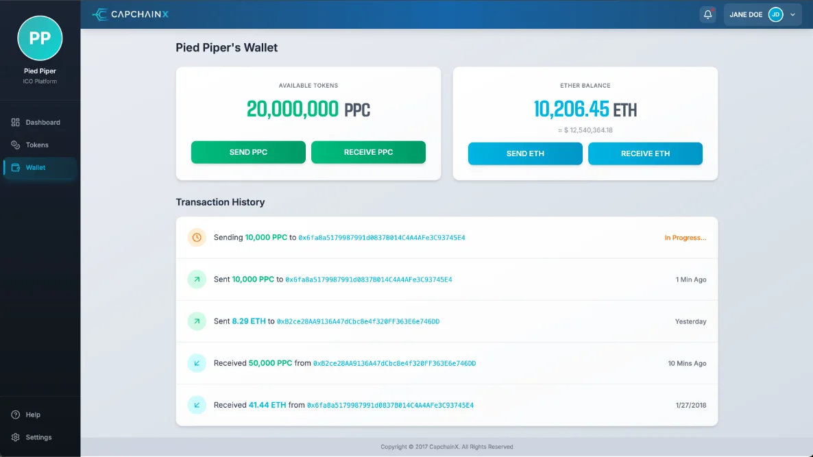 CapchainX — Wallet