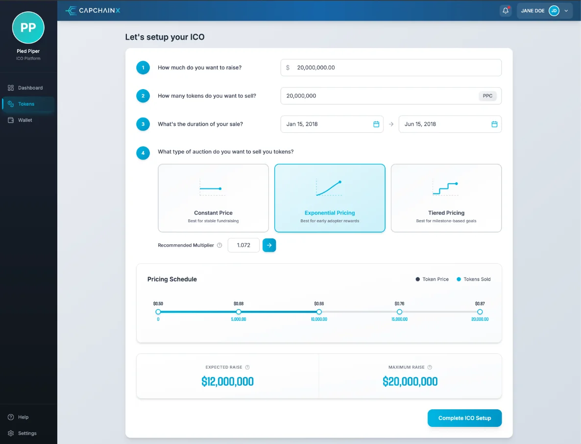 CapchainX — ICO Setup