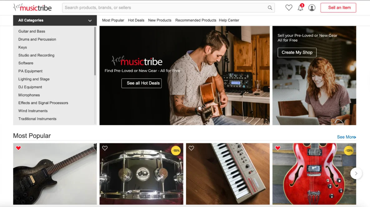 Free MusicTribe — Marketplace Home