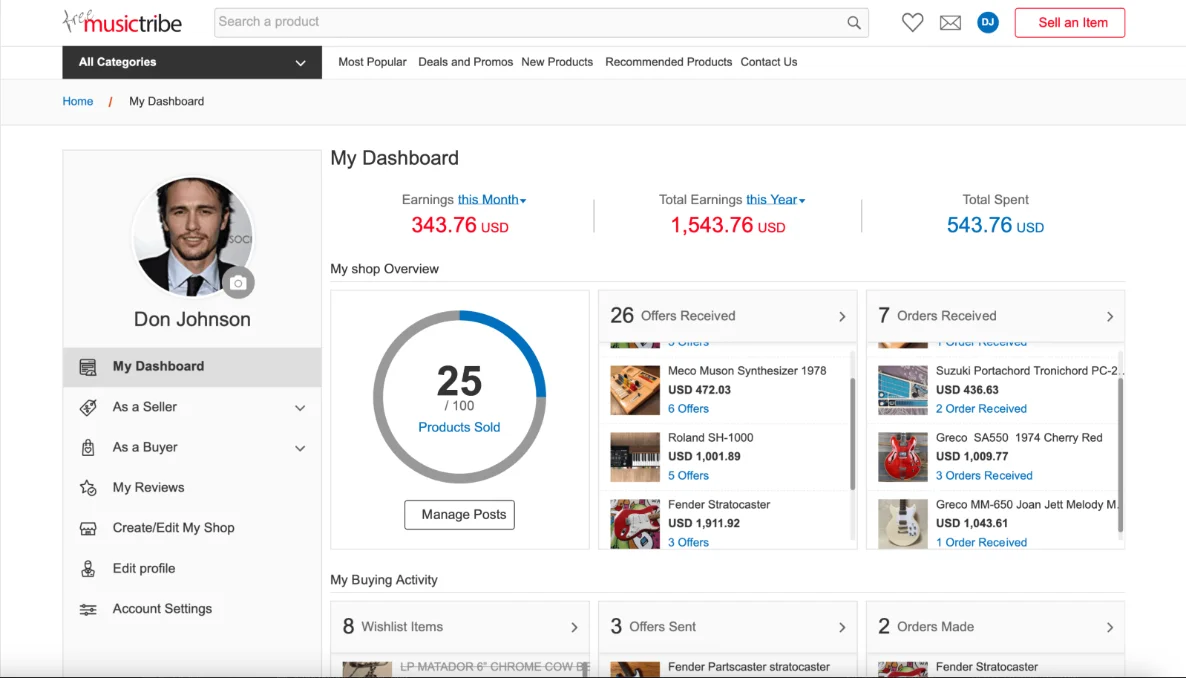 Free MusicTribe — Seller Dashboard