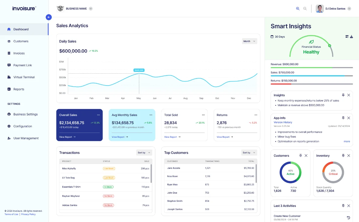 Invoisure — Merchant Dashboard
